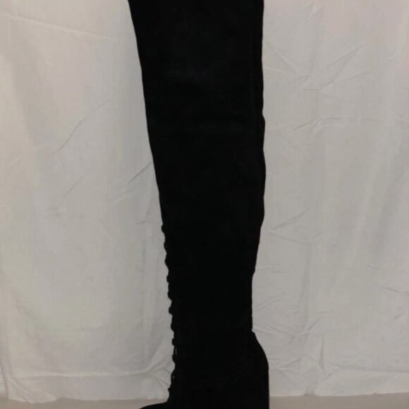 38 US 7.5 ❤️LE SILLA ITALY LEATHER SUEDE STRETCH OVER KNEE HIGH HEELS TALL BOOTS - Picture 2 of 14